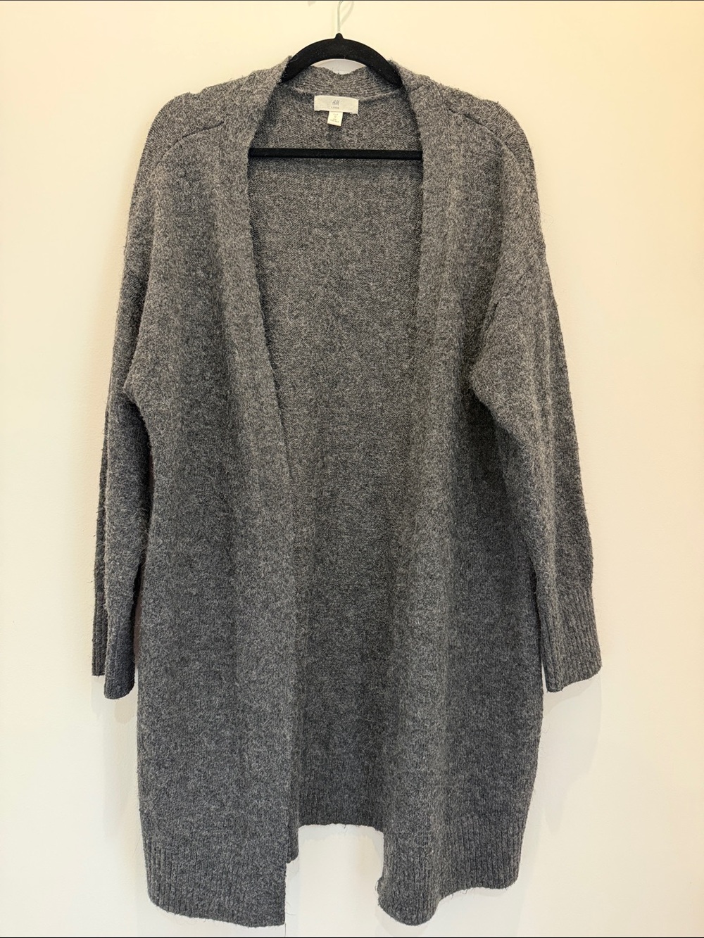 H&M Charcoal Gray Open Front Knit Cardigan
